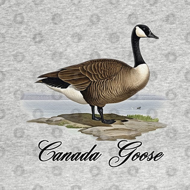 Canada Goose standing on an island by JnS Merch Store